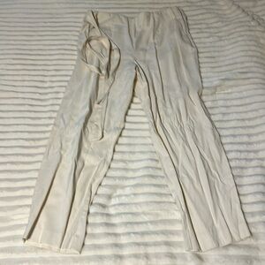 1.State size 14 ivory pants. With belt. Worn once. 91%viscose 9%polyester.